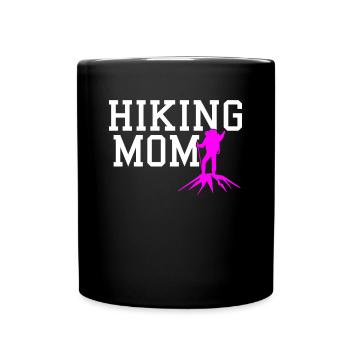 hiking mom - Tasse einfarbig - Schwarz - Vorne