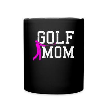 golf mom - Tasse einfarbig - Schwarz - Vorne