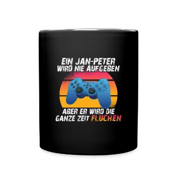 Ein Jan-Peter wird nie aufgeben - Tasse einfarbig - Schwarz - Vorne