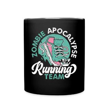 Zombie Apocalypse Running Team Halloween - Full Colour Mug - black - Front