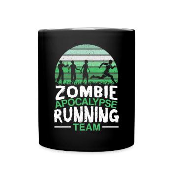 Zombie Apocalypse Running Team Halloween - Full Colour Mug - black - Front