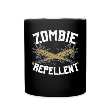 Zombie répulsif Happy Halloween Trick ou Traitement - Mug uni - noir - Devant