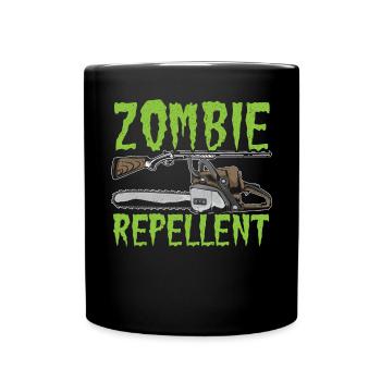 Zombie répulsif Happy Halloween Trick ou Traitement - Mug uni - noir - Devant