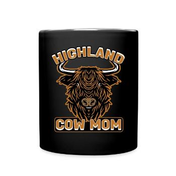 Highland Cow Mom - Full Colour Mug - black - Front