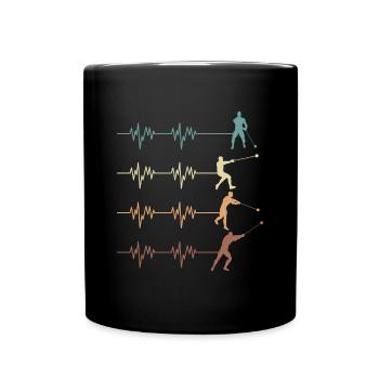 Herzschlag Herzlinie Herzfrequenz Hammer Wurf - Tasse einfarbig - Schwarz - Vorne