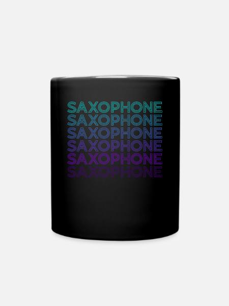 Saxophonspieler Saxophonist Saxist Sax Retro - Tasse einfarbig - Schwarz