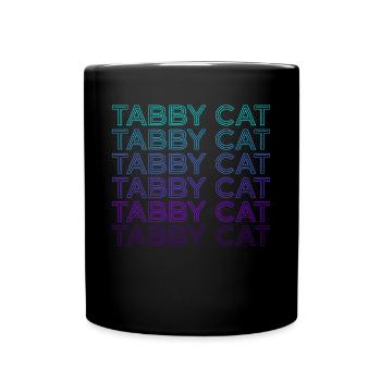 Tabby Cat Orange Cat Retro - Full Colour Mug - black - Front