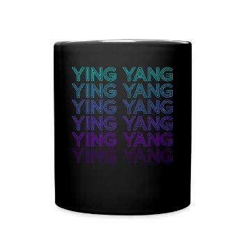 Ying Yang Yin Yang Retro - Tasse einfarbig - Schwarz - Vorne