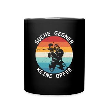 Paintball Suche Gegner Keine Opfer - Tasse einfarbig - Schwarz - Vorne