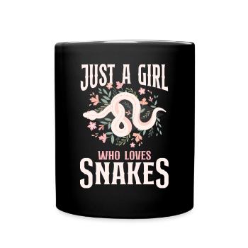 Snake Serpent Flower Floral Just A - Full Colour Mug - black - Front