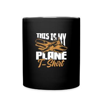 Pilot Flugzeug Fliegen Flieger Geschenk - Tasse einfarbig - Schwarz - Vorne