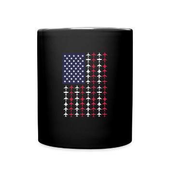 Pilot Flugzeug Fliegen Flieger Geschenk - Tasse einfarbig - Schwarz - Vorne