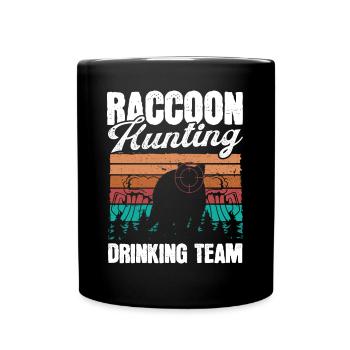 Équipe de chasse au raton laveur Vintage Raccoon Hunter - Mug uni - noir - Devant