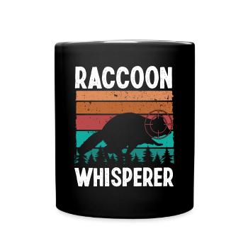 Raccoon Removal Technician Vintage Funny Raccoon - Full Colour Mug - black - Front