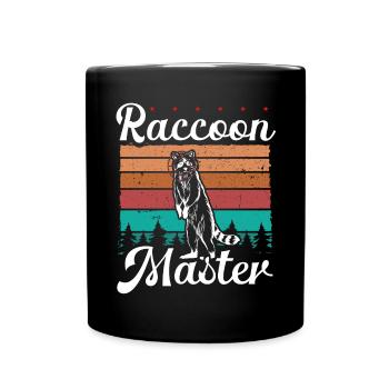 Raccoon Removal Technician Vintage Funny Raccoon - Full Colour Mug - black - Front