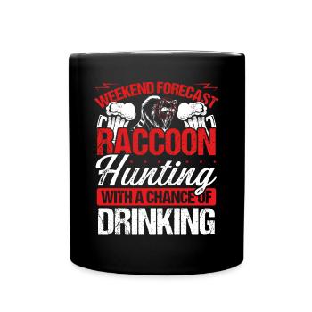 Raccoon Slayer Drinking Team Raccoon Removal - Full Colour Mug - black - Front