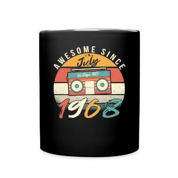 Retro Rekorder 1968 Juli - Tasse einfarbig - Schwarz - Vorne