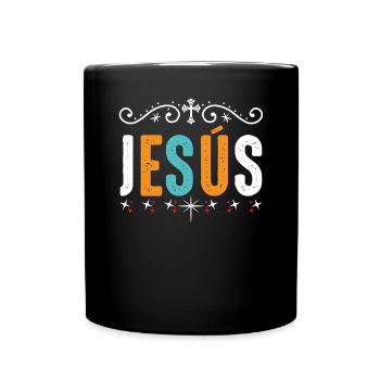 Jésus joue à la religion au sujet de la foi de Dieu - Mug uni - noir - Devant
