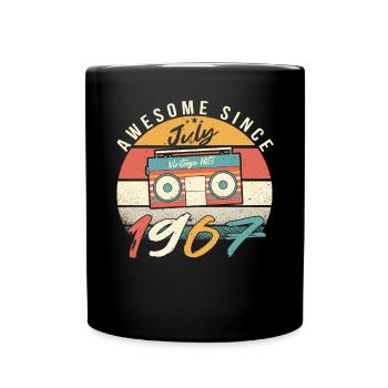 Retro Rekorder 1967 Juli - Tasse einfarbig - Schwarz - Vorne