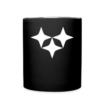 Drei Weisse Sterne - Tasse einfarbig - Schwarz - Vorne