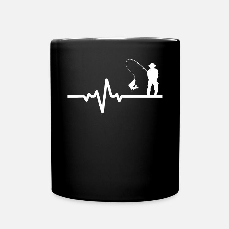 Pêcheur amateur avec ligne ECG - Mug uni - noir