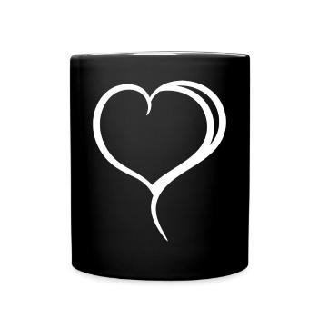 White Heart Simple - Full Colour Mug - black - Front