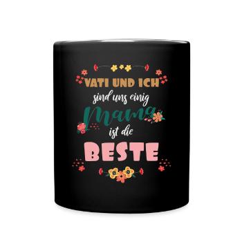 Mama ist die beste - Tasse einfarbig - Schwarz - Vorne