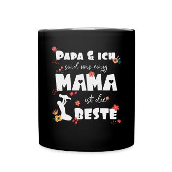 Mama ist die beste - Tasse einfarbig - Schwarz - Vorne