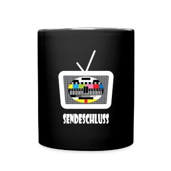 Testbild Sendschluss 80er 90er Jahre Motto Party - Tasse einfarbig - Schwarz - Vorne