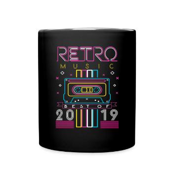 Best Of 2019 Retro Cassette Vintage Birthday - Full Colour Mug - black - Front