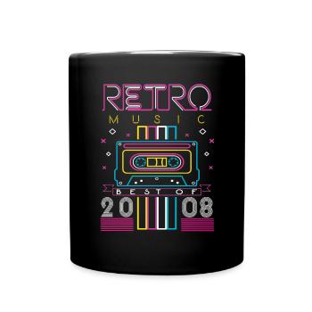 Best Of 2008 Retro Kassette Vintage Geburtstag - Tasse einfarbig - Schwarz - Vorne