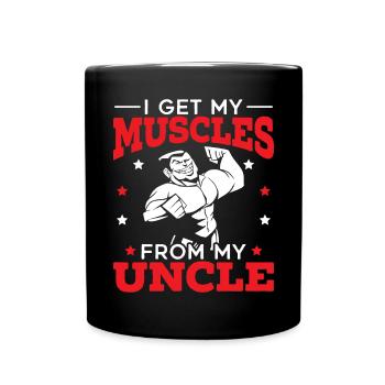 Je reçois mes muscles de mon oncle meilleur oncle de tous les temps - Mug uni - noir - Devant