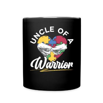 Oncle d’un guerrier Oncle Toujours conscience de l’autisme - Mug uni - noir - Devant