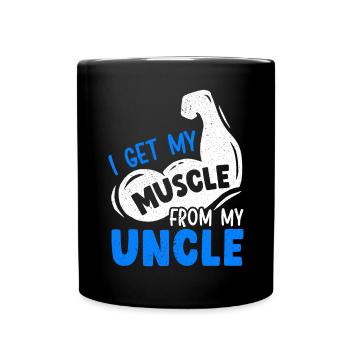 Je reçois mes muscles de mon oncle meilleur oncle de tous les temps - Mug uni - noir - Devant