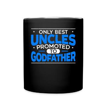 Nur beste Onkel zum Paten Bester Onkel befördert - Tasse einfarbig - Schwarz - Vorne