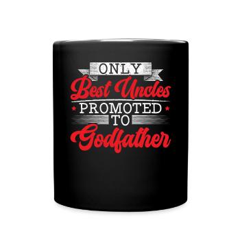 Nur beste Onkel zum Paten Bester Onkel befördert - Tasse einfarbig - Schwarz - Vorne