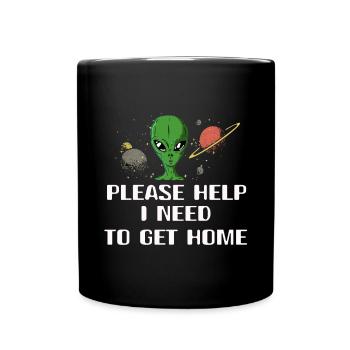 Alien Gift Extraterrestrial Ufo Area 51 Sci-fi - Full Colour Mug - black - Front