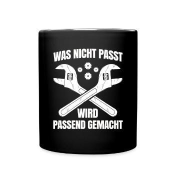 Klempner Tshirt - Tasse einfarbig - Schwarz - Vorne