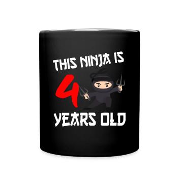 Ninja Ninjutsu Judo Katana Kids Shuriken Warrior - Full Colour Mug - black - Front