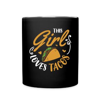 Taco Mexico Food Fast Food Nachos Fiesta Salsa - Full Colour Mug - black - Front