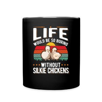 Silk Chicken Gift Silke Chicken - Full Colour Mug - black - Front