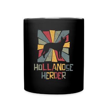 Hollandse Herder Vintage Rétro - Mug uni - noir - Devant