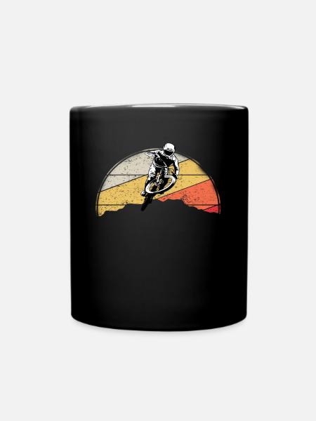Mountainbike MTB Natur Berge Retro Vintage - Tasse einfarbig - Schwarz