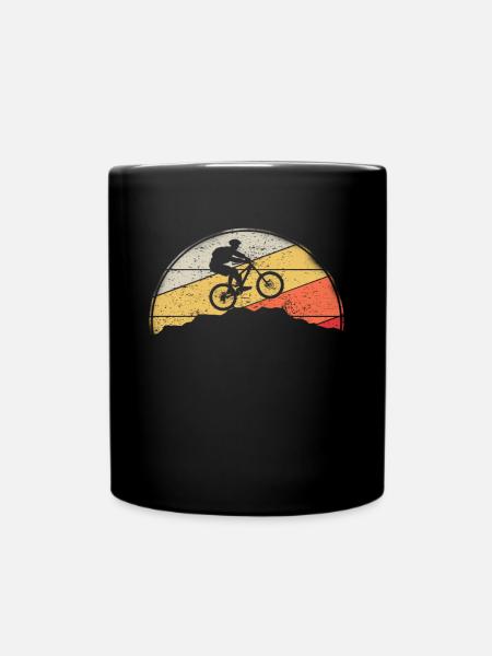 Mountainbike MTB Natur Berge Retro Vintage - Tasse einfarbig - Schwarz