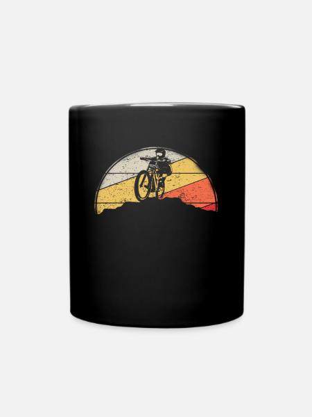 Mountainbike MTB Natur Berge Retro Vintage - Tasse einfarbig - Schwarz