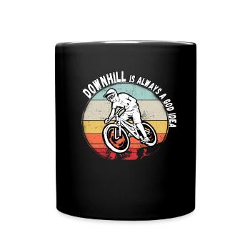 La descente est toujours une bonne idée VTT RetroVintage - Mug uni - noir - Devant