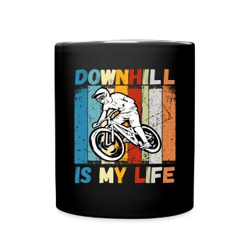 Downhill is My Life VTT RetroVintage - Mug uni - noir - Devant