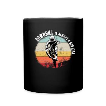 La descente est toujours une bonne idée VTT RetroVintage - Mug uni - noir - Devant