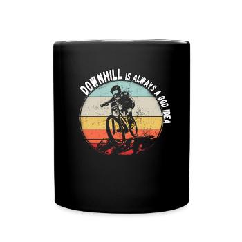 La descente est toujours une bonne idée VTT RetroVintage - Mug uni - noir - Devant