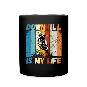 Downhill is My Life VTT RetroVintage - Mug uni - noir - Devant